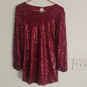 Sparkling Red Sequin Women's Dress